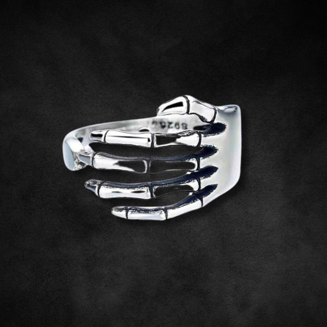 Sterling Silver Skeleton Hand Ring for Gothic Elegance – Artemis ...