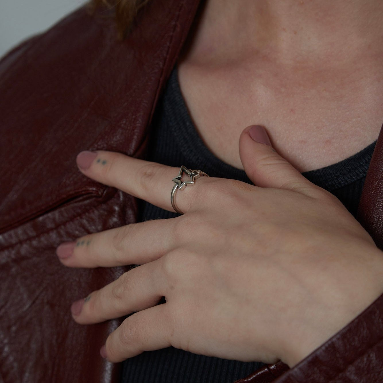 Sterling Silver Textured Star Ring