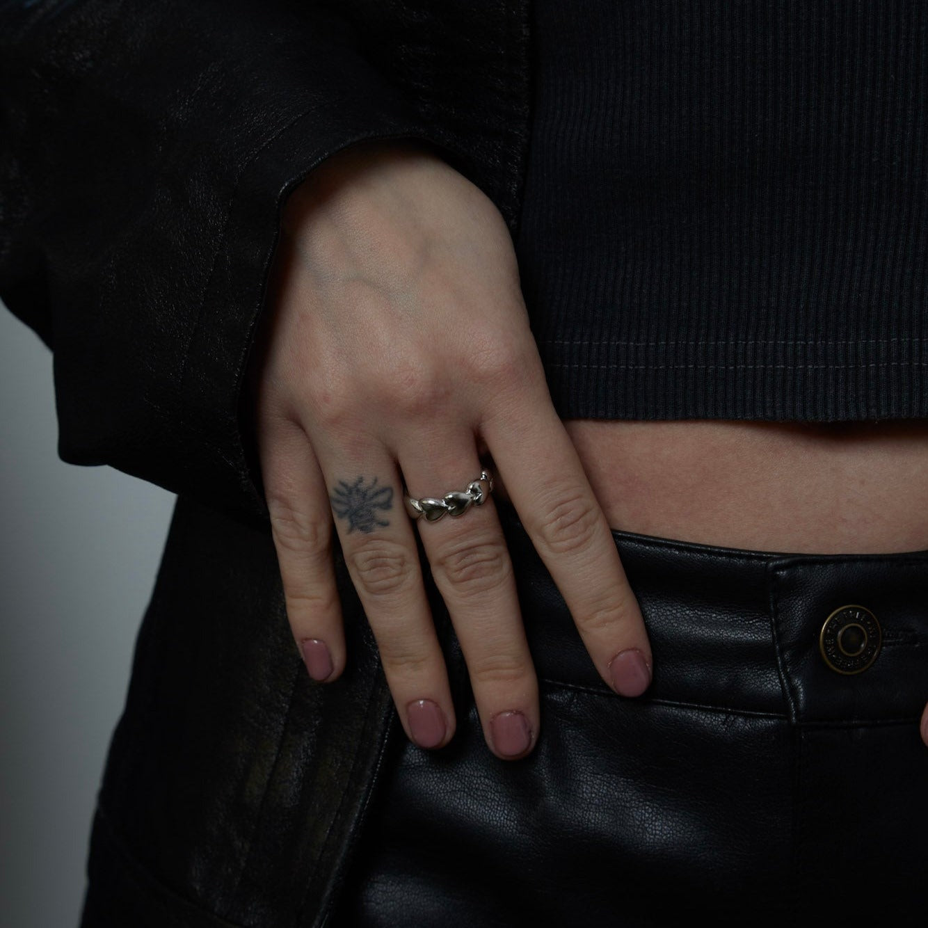 Sterling Silver Hearts Ring