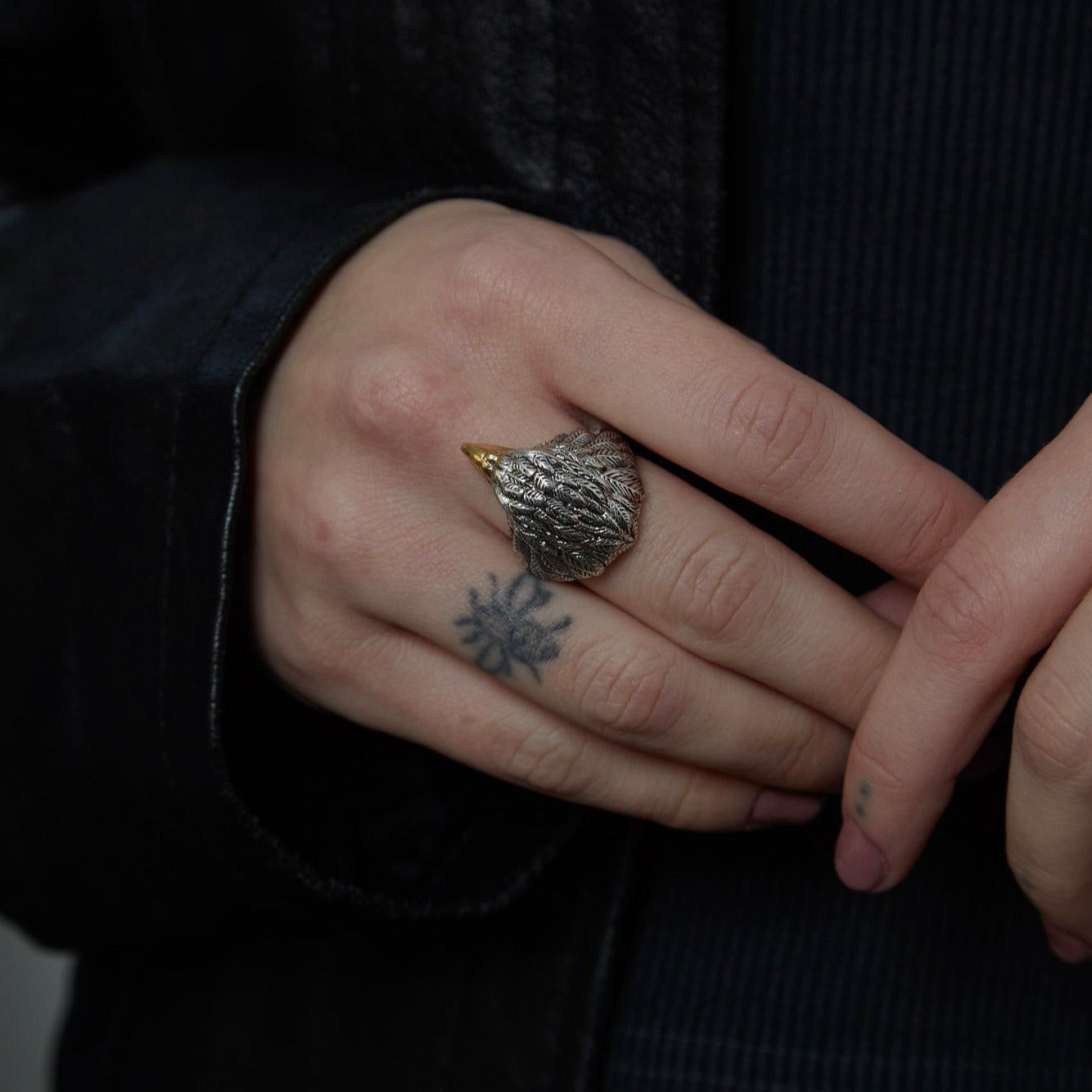 Sterling Silver Gothic Eagle Ring