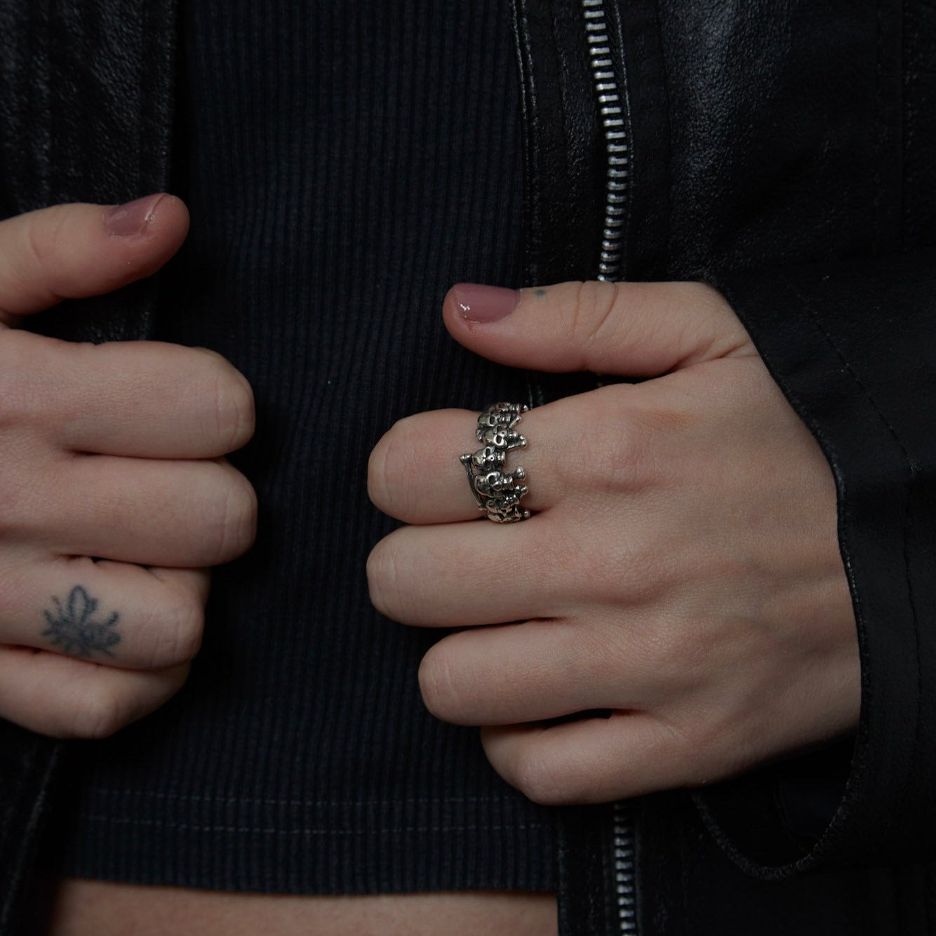 Sterling Silver Gothic Skull Ring