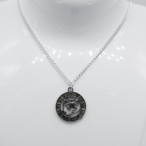 Silver Zodiac Coin Charm Necklace