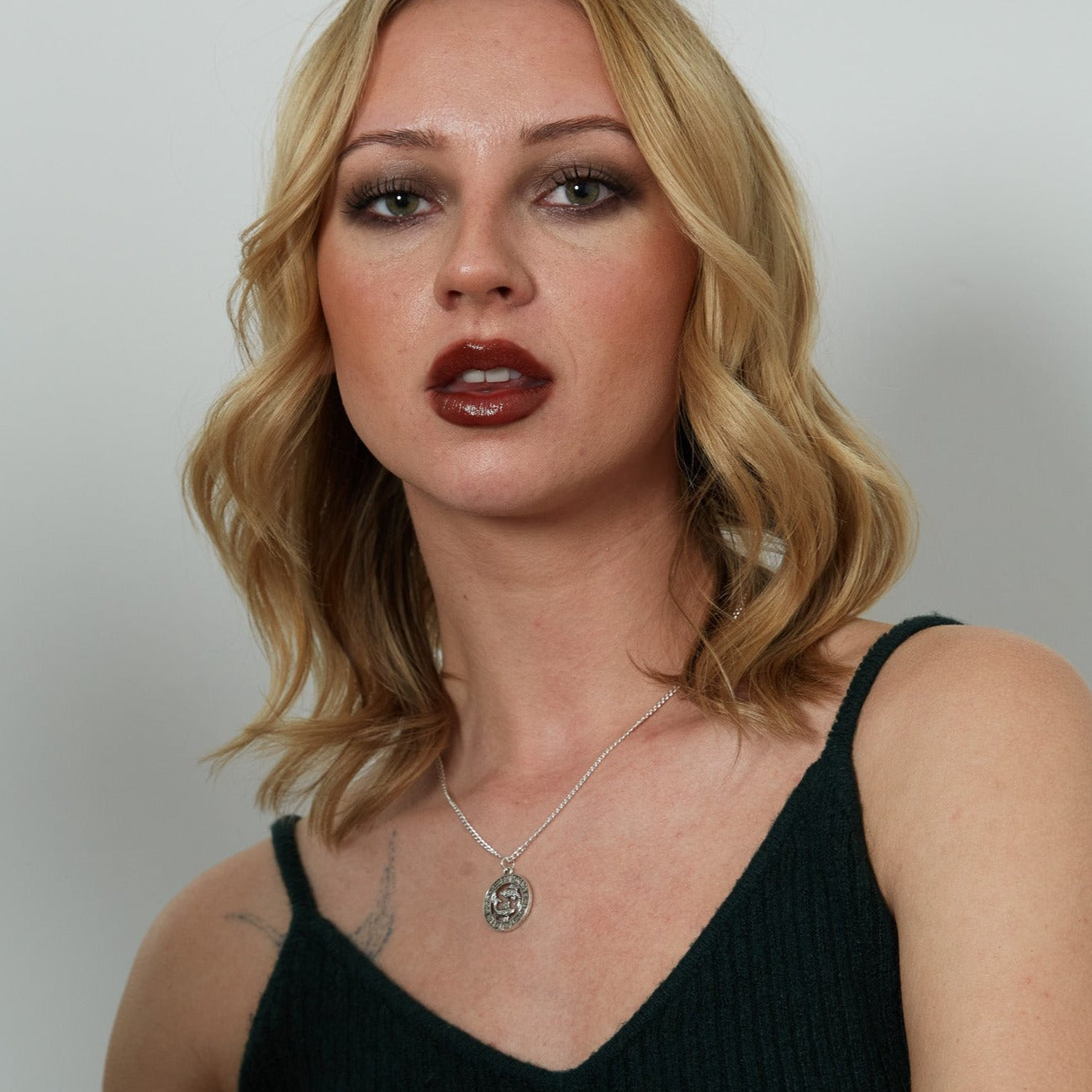 Silver Zodiac Coin Charm Necklace