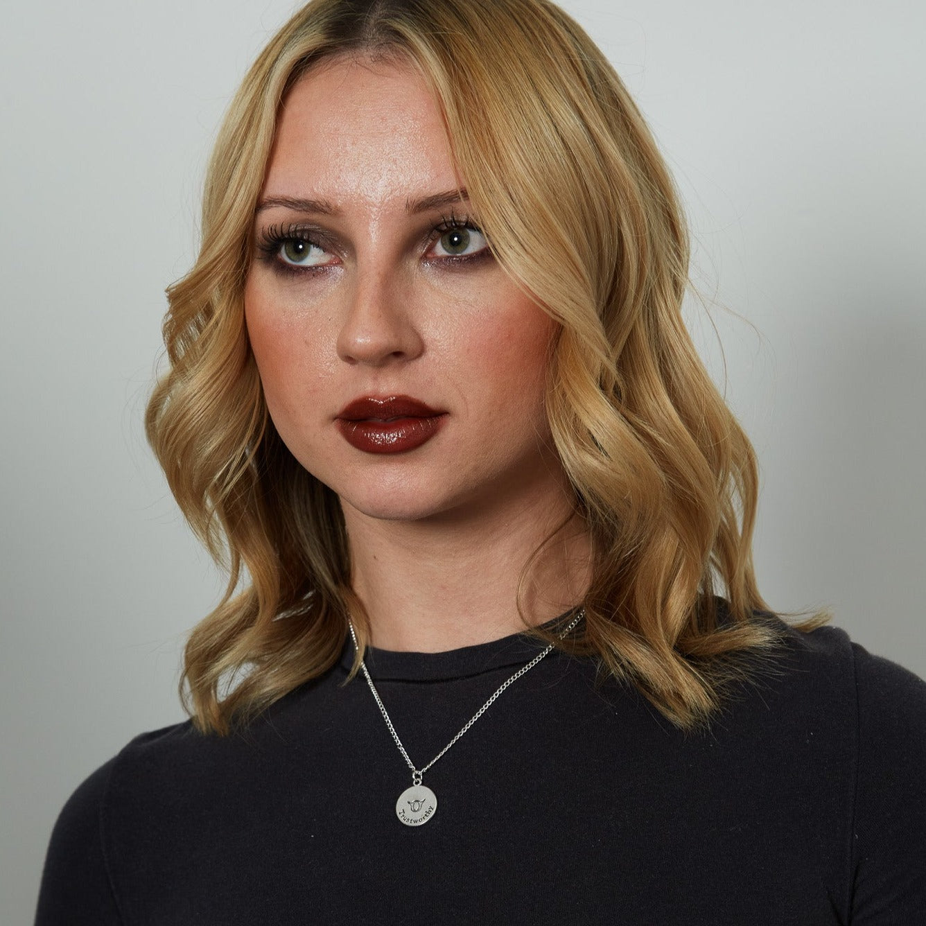 Silver Zodiac Reversible Coin Charm Necklace