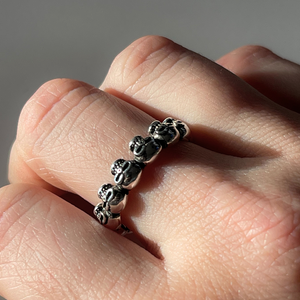 Sterling Silver Skull Open Band Ring