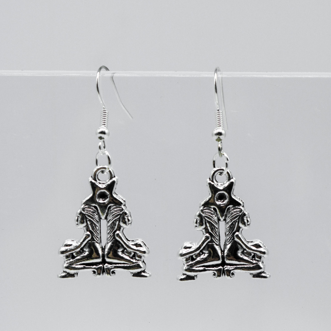 Silver Earrings With Zodiac Symbol Charm