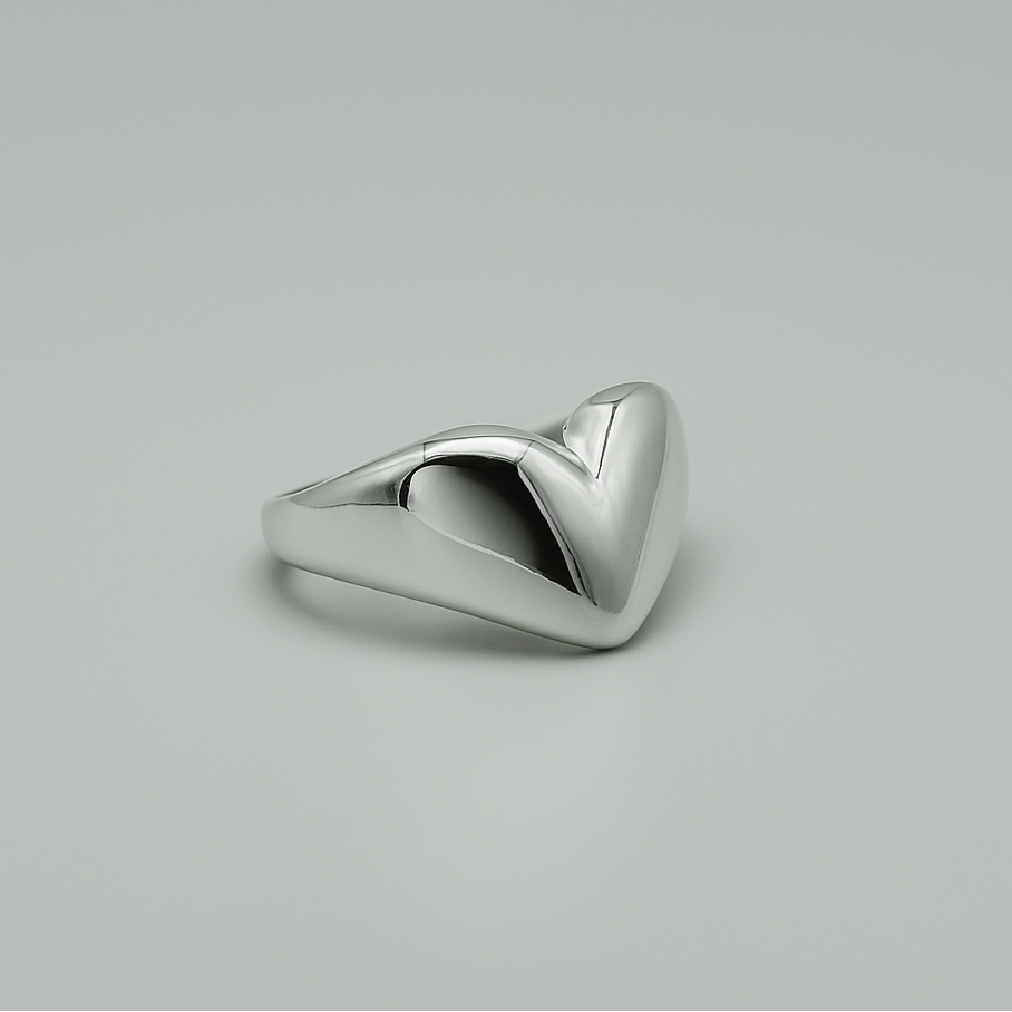 Sterling Silver Chunky Heart Ring