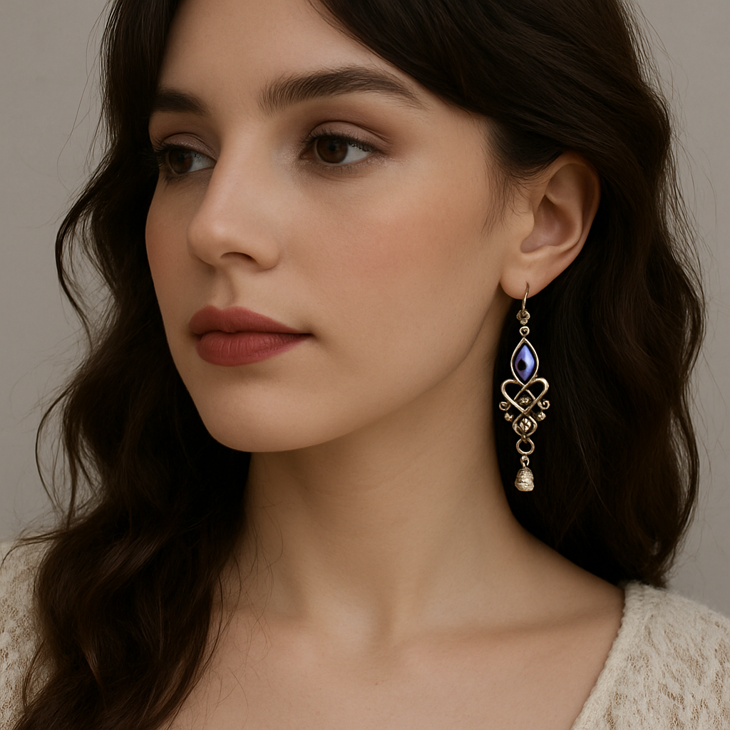 Silver Gothic Moonstone Drop Earrings