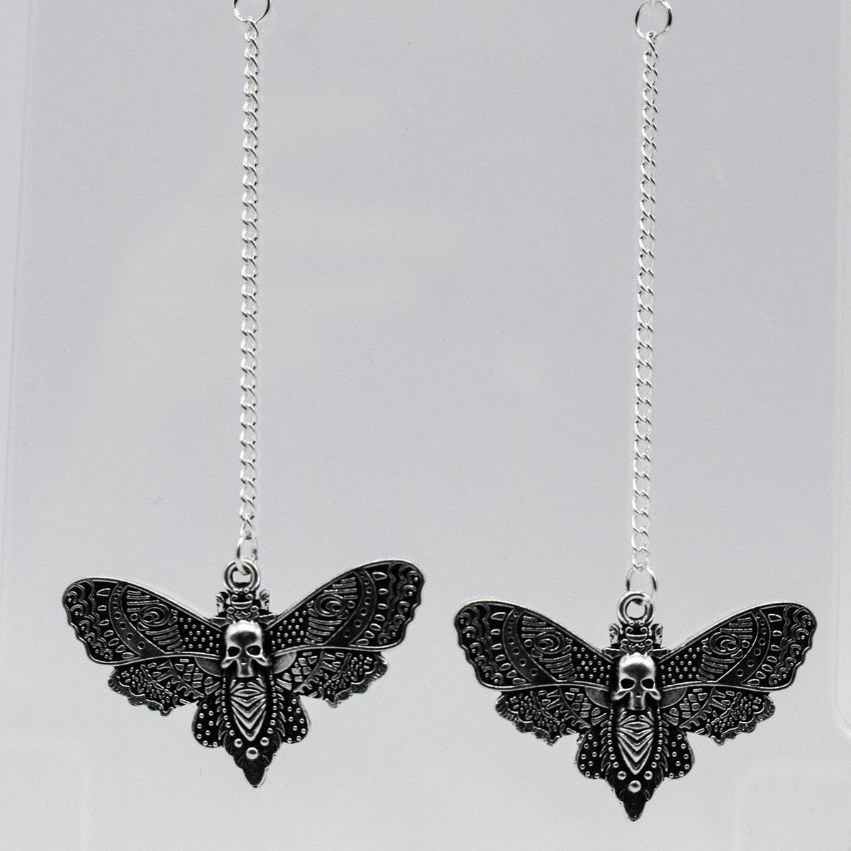 Silver Moth Chain Earrings for Enchanting Transformation – Artemis ...