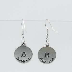 Silver Earrings With Reversible Zodiac Coin Charm