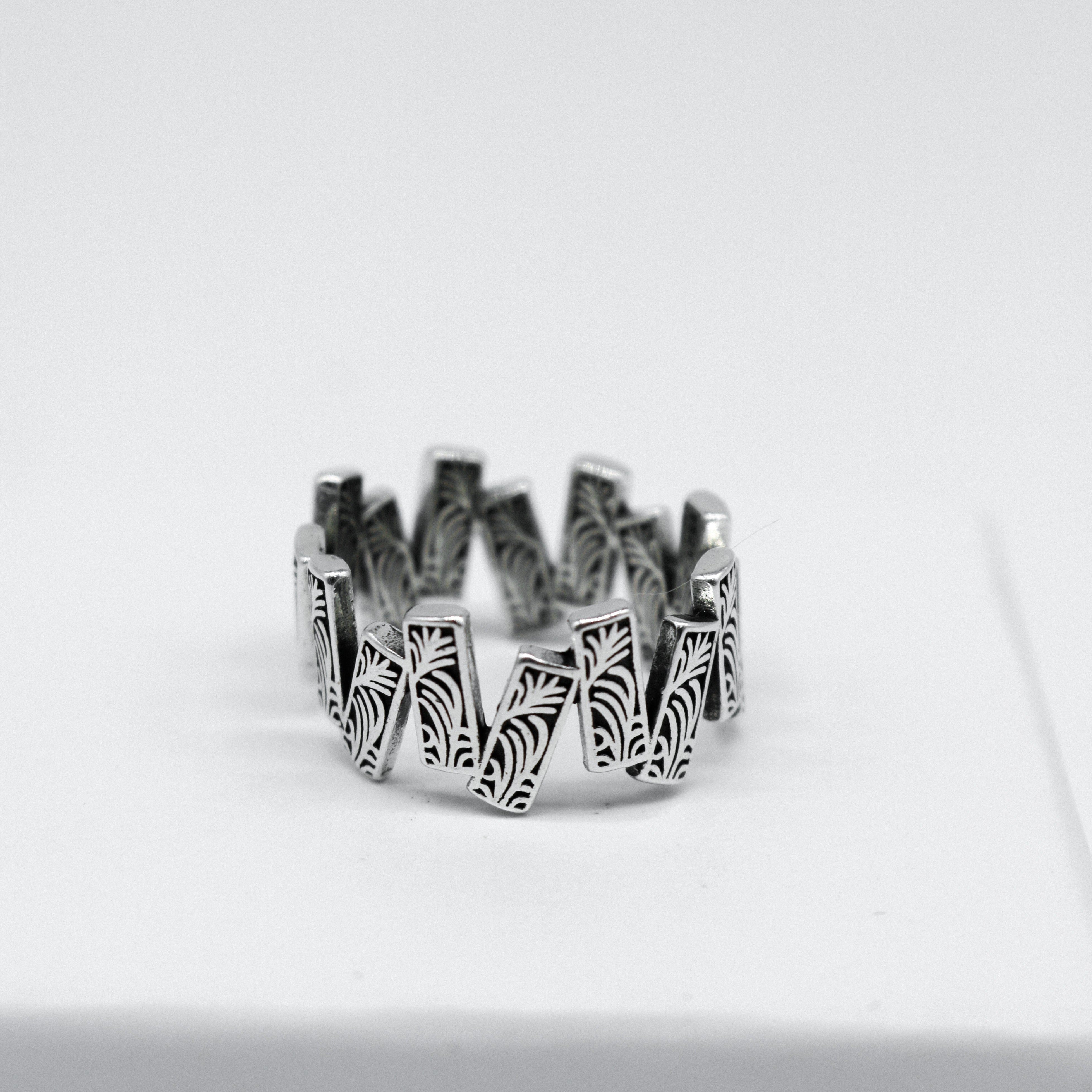 Sterling Silver Square Rune Stonehenge Ring