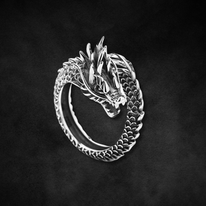 Sterling Silver Scaled Dragon Ring