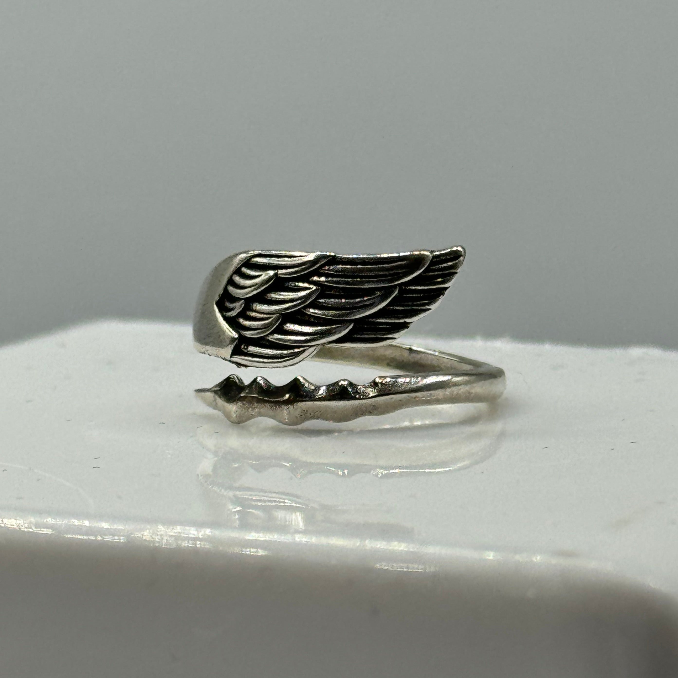 Sterling Silver Angel Wing Wrap Ring