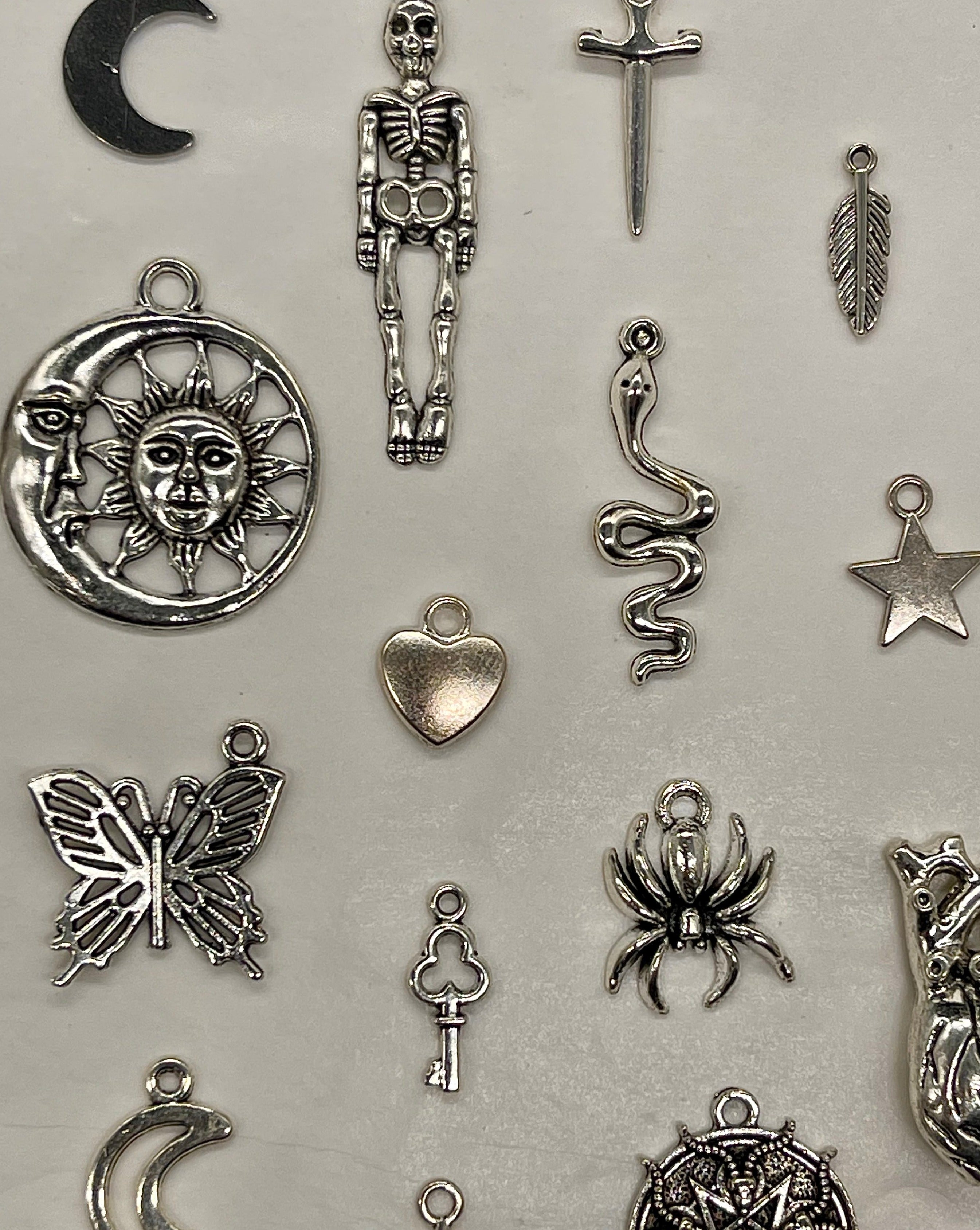 Silver Chain Charm Earrings