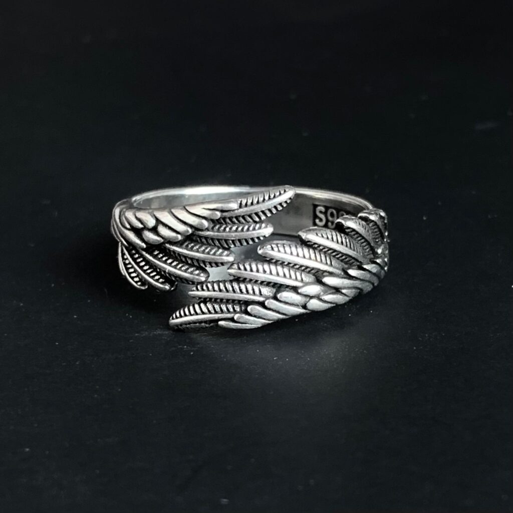 Sterling Silver Angel Wings Ring for Timeless Elegance – Artemis