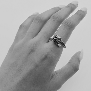 Sterling Silver Scaled Dragon Ring