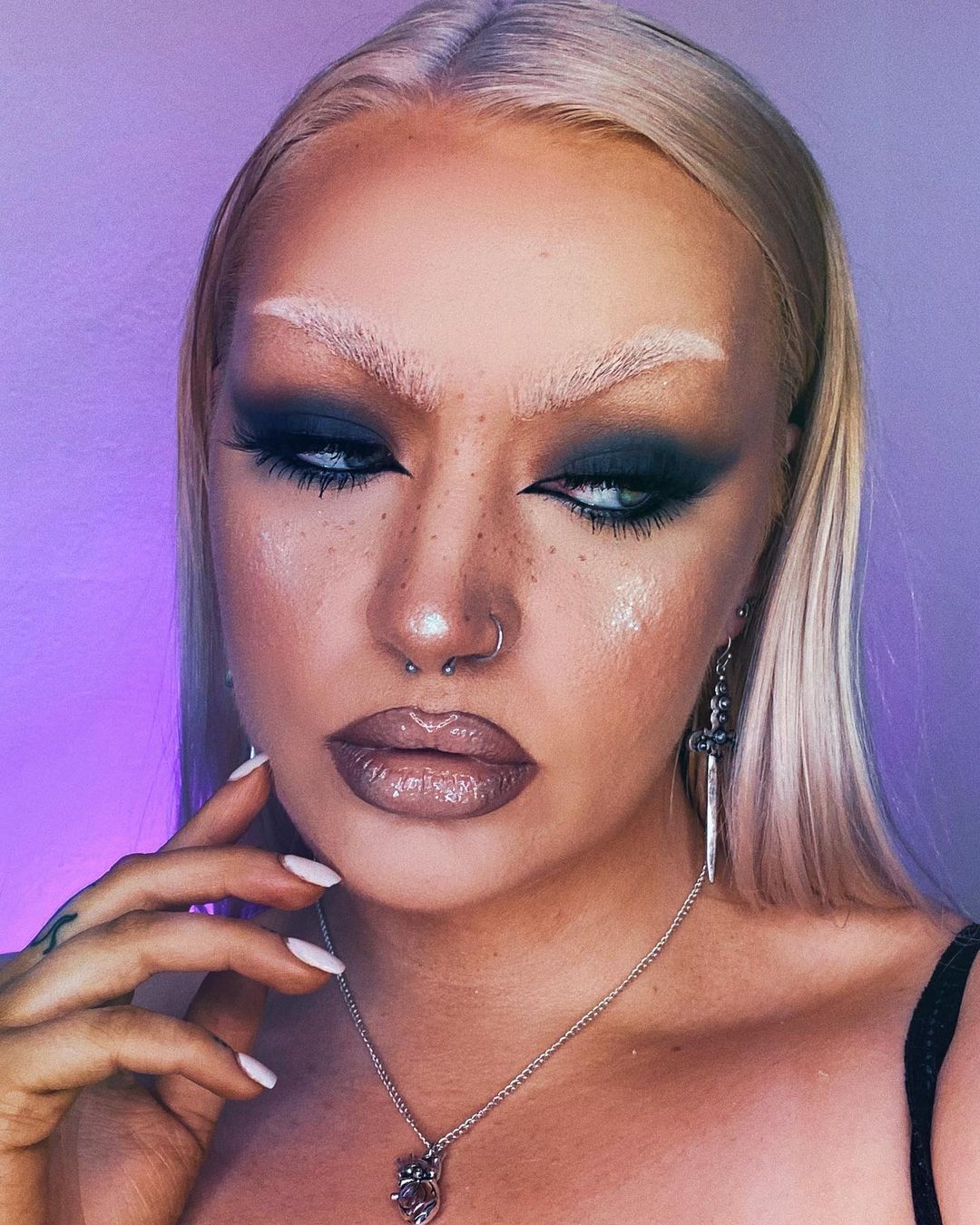 Silver Anatomical Heart Charm Necklace