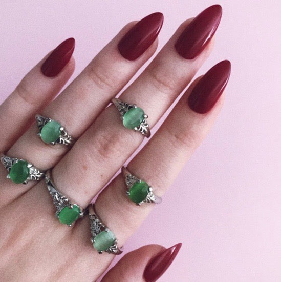 Rainbow Crystal Gemstone Silver Ring