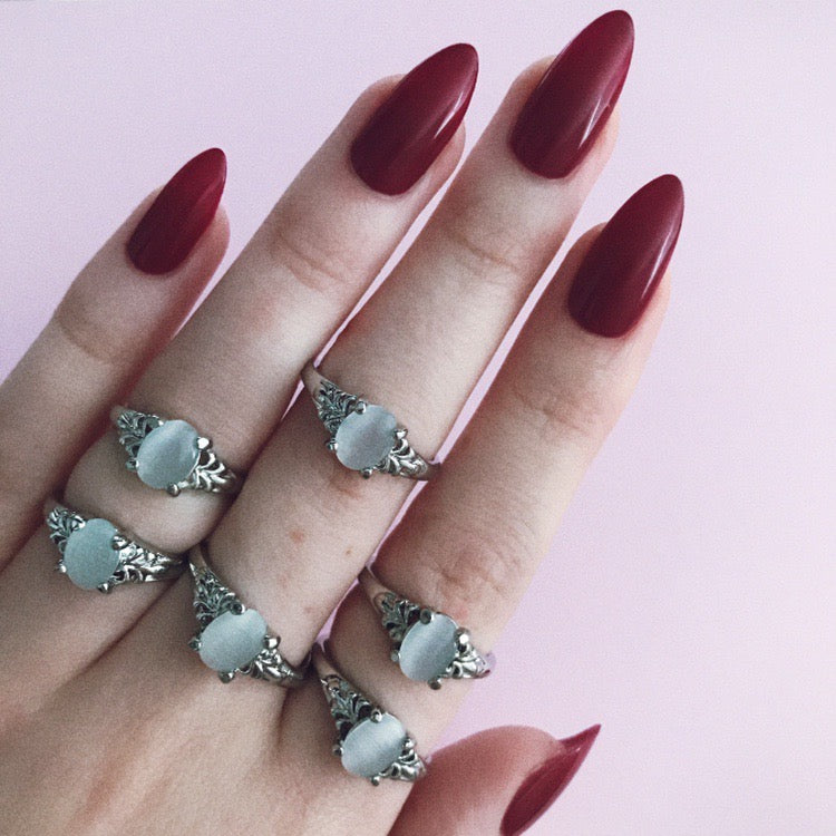 Rainbow Crystal Gemstone Silver Ring