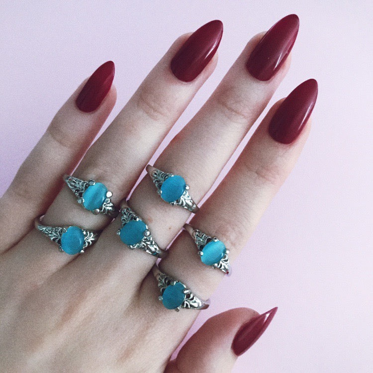 Rainbow Crystal Gemstone Silver Ring