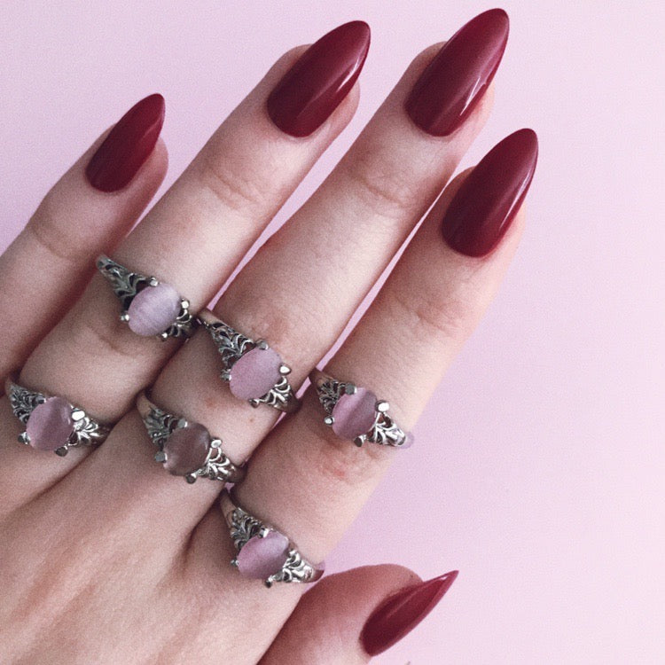 Rainbow Crystal Gemstone Silver Ring