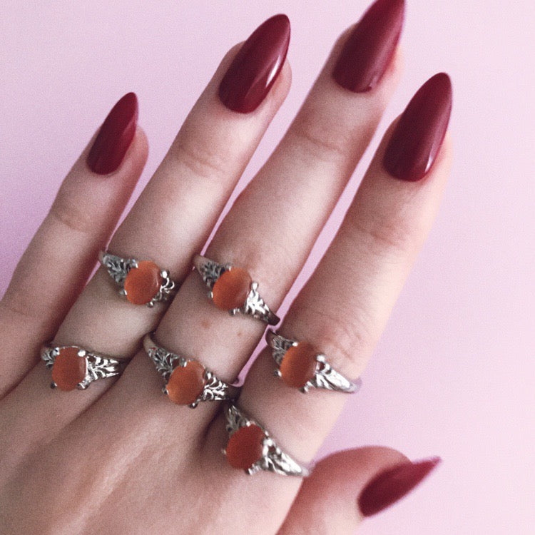 Rainbow Crystal Gemstone Silver Ring